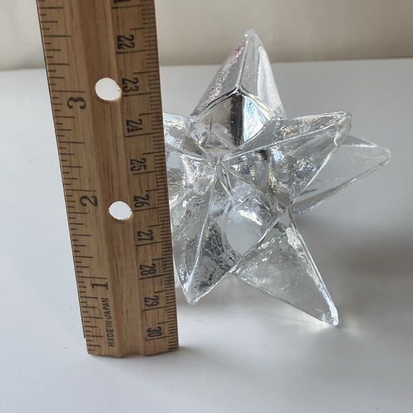 Vintage Star Shaped Glass Taper Tea Light Candle Holders 3 piece Set Celestial - Picture 6 of 16